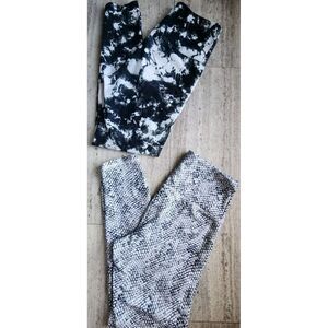 The Balance Collection Womens Legging White Snakeskin Tie Dye Size Medium EUC